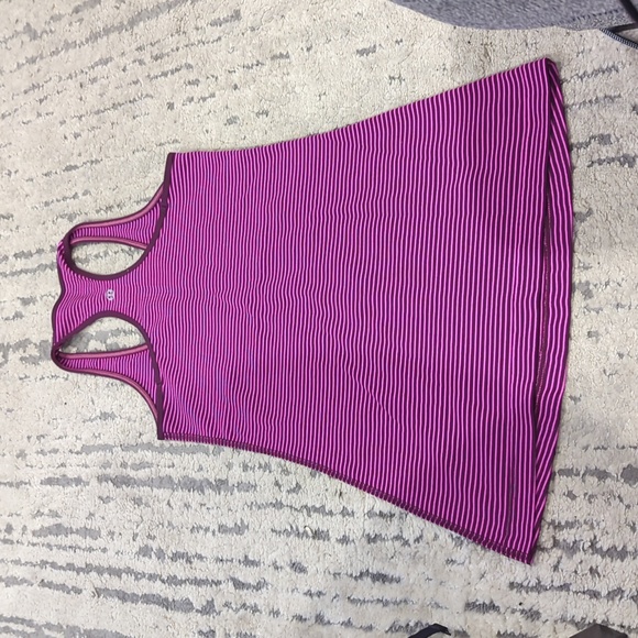 Lululemon Cool Racerback Hyper Stripe Raspberry Glo Light / Plum - Picture 10 of 11